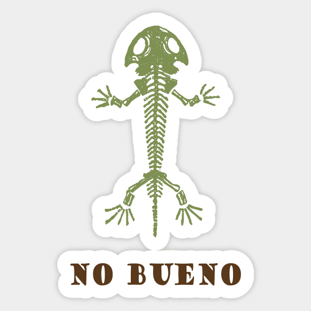 No Bueno Lizard Skeleton Sticker by pelagio